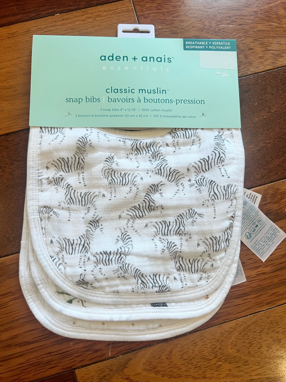 Aden and Anais Muslin Snap Bibs, Set of 3, NWT